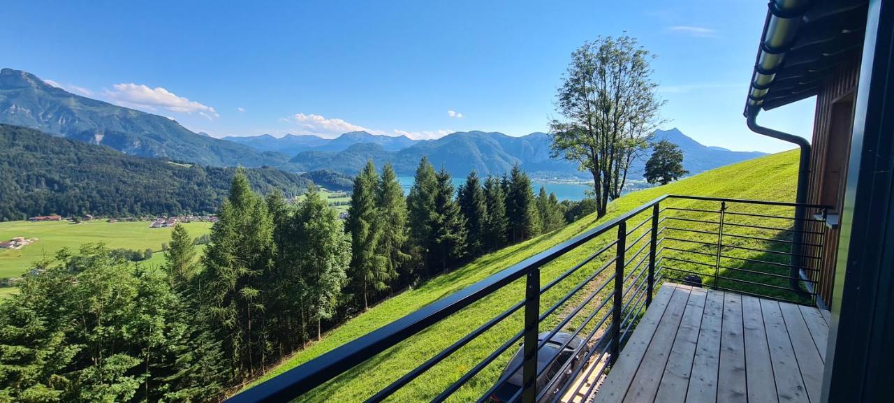 Ruhige Bergvilla In Alleinlage Am Mondsee Mit Seeblick Bergblick Und Whirlpool Innerschwand Exteriör bild